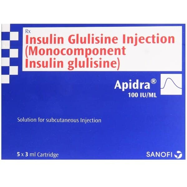 Apidra โ 1 box isi 5 cartridge x 3 mL