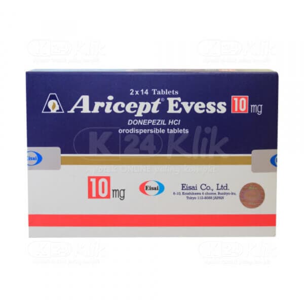 Aricept โ 1 box isi 4 blister ร 7 tablet dispersibel oral (28 tablet)