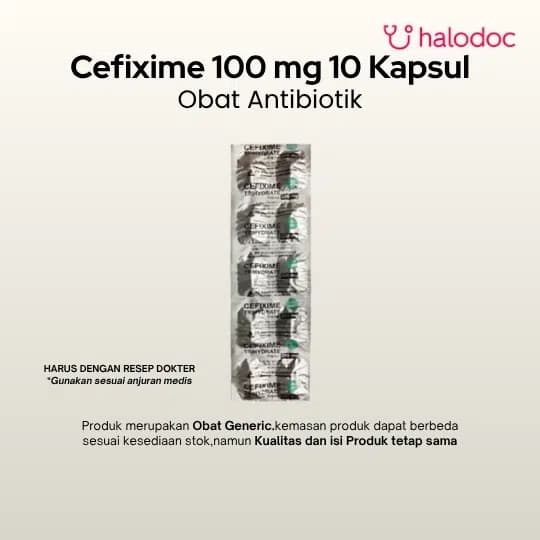 CEFIXIME 100 MG HJ BOX CAPS โ 1 box isi 100 kapsul