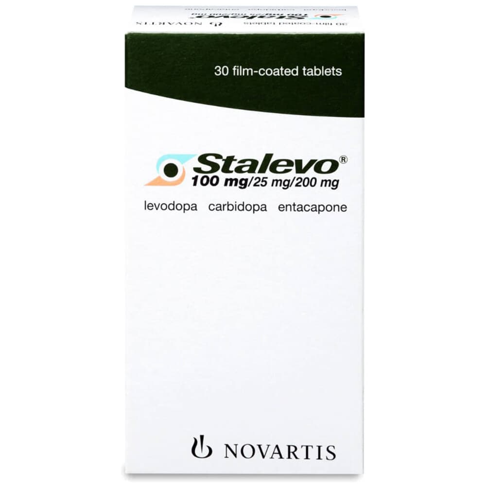 Stalevo โ 1 box isi 3 strip ร 10 tablet salut selaput (30 tablet)